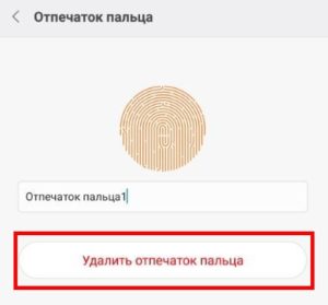 Удаление отпечатка